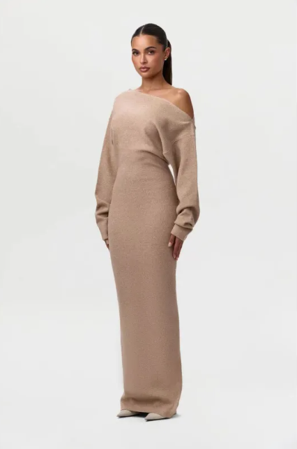 Knit Off-Shoulder Maxi