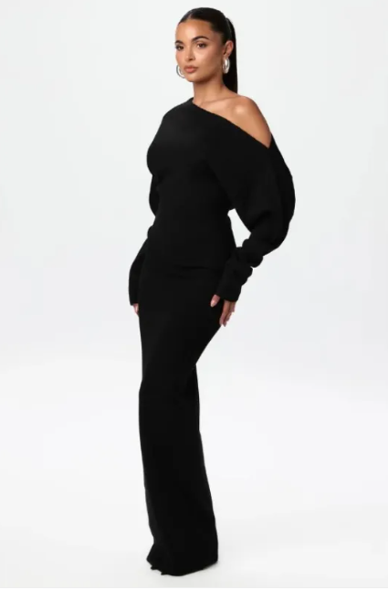 Knit Off-Shoulder Maxi
