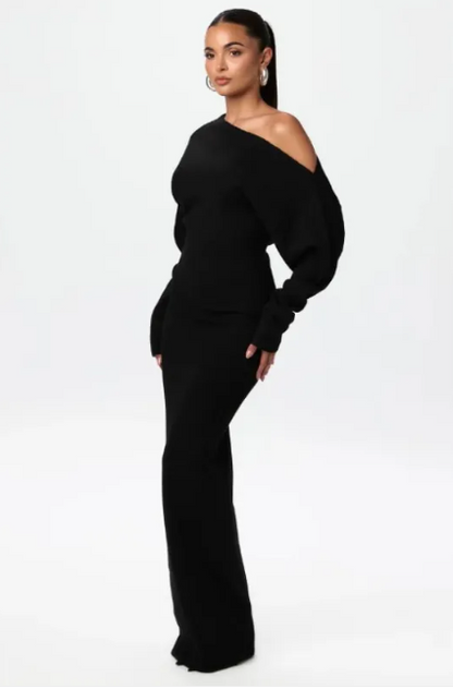 Knit Off-Shoulder Maxi