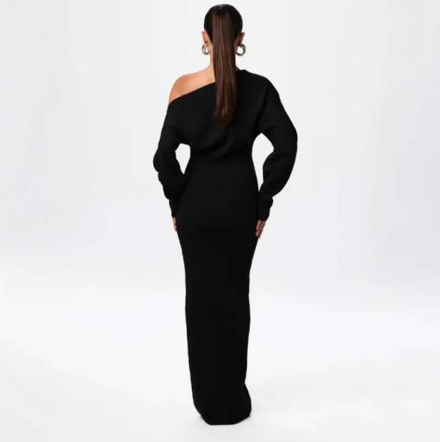 Knit Off-Shoulder Maxi