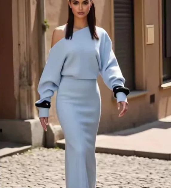 Knit Off-Shoulder Maxi