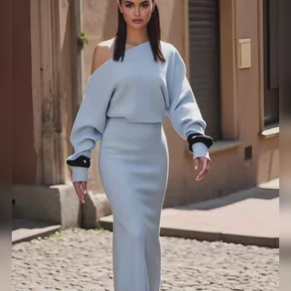 Knit Off-Shoulder Maxi